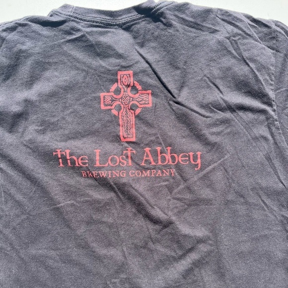Men's The Lost Abbey T-Shirt Black Spell-Out NO TAGS Craft Beer San Diego IPA - Picture 9 of 13